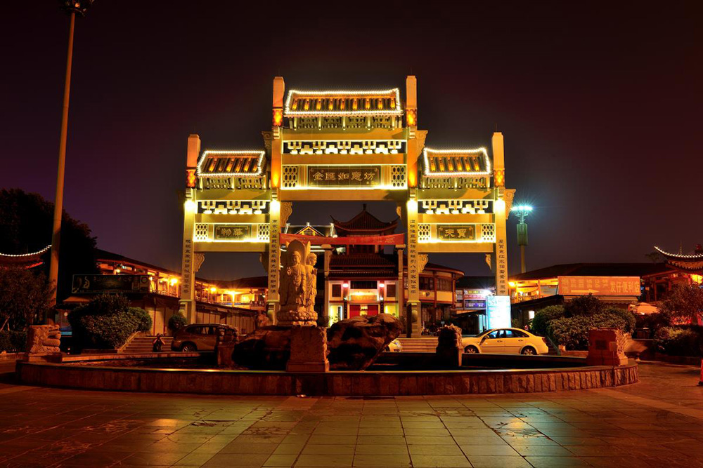 金汇如意坊夜景桥廊